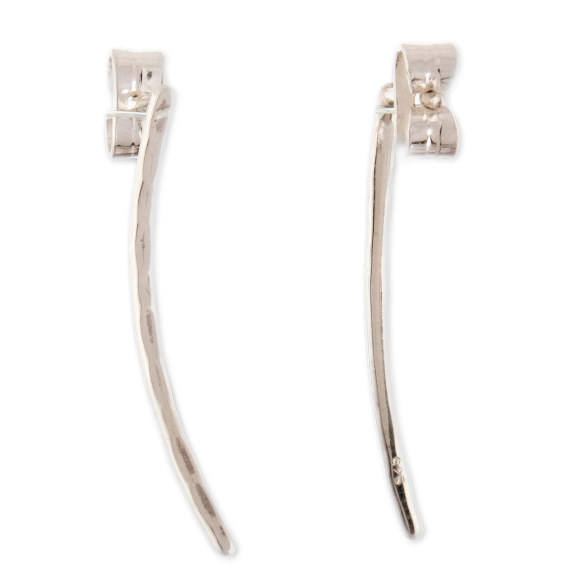 Modern Sterling Silver Climber Earrings in a Polished Finish - Shining Simplicity | NOVICA