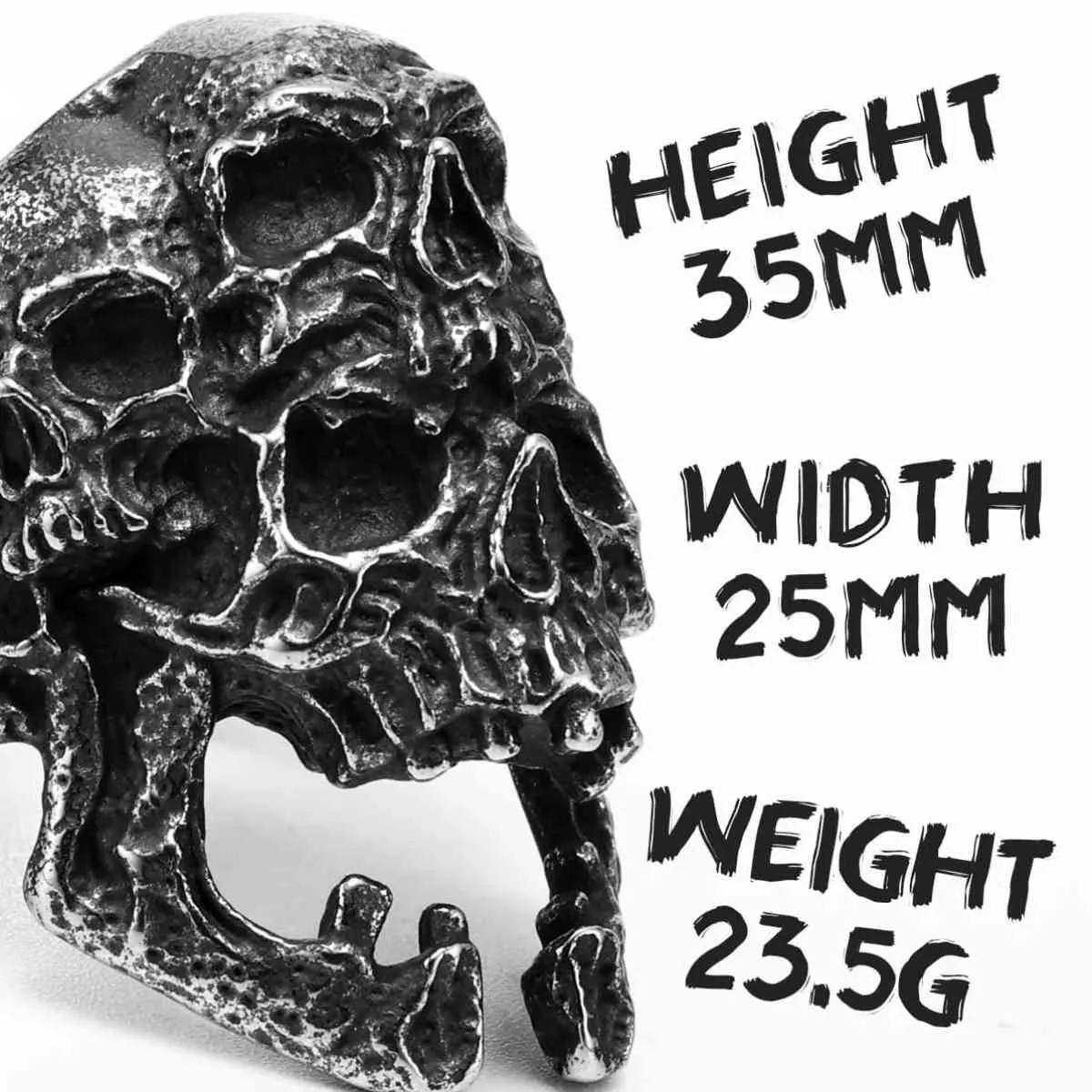 Multi Skull Heads Ring