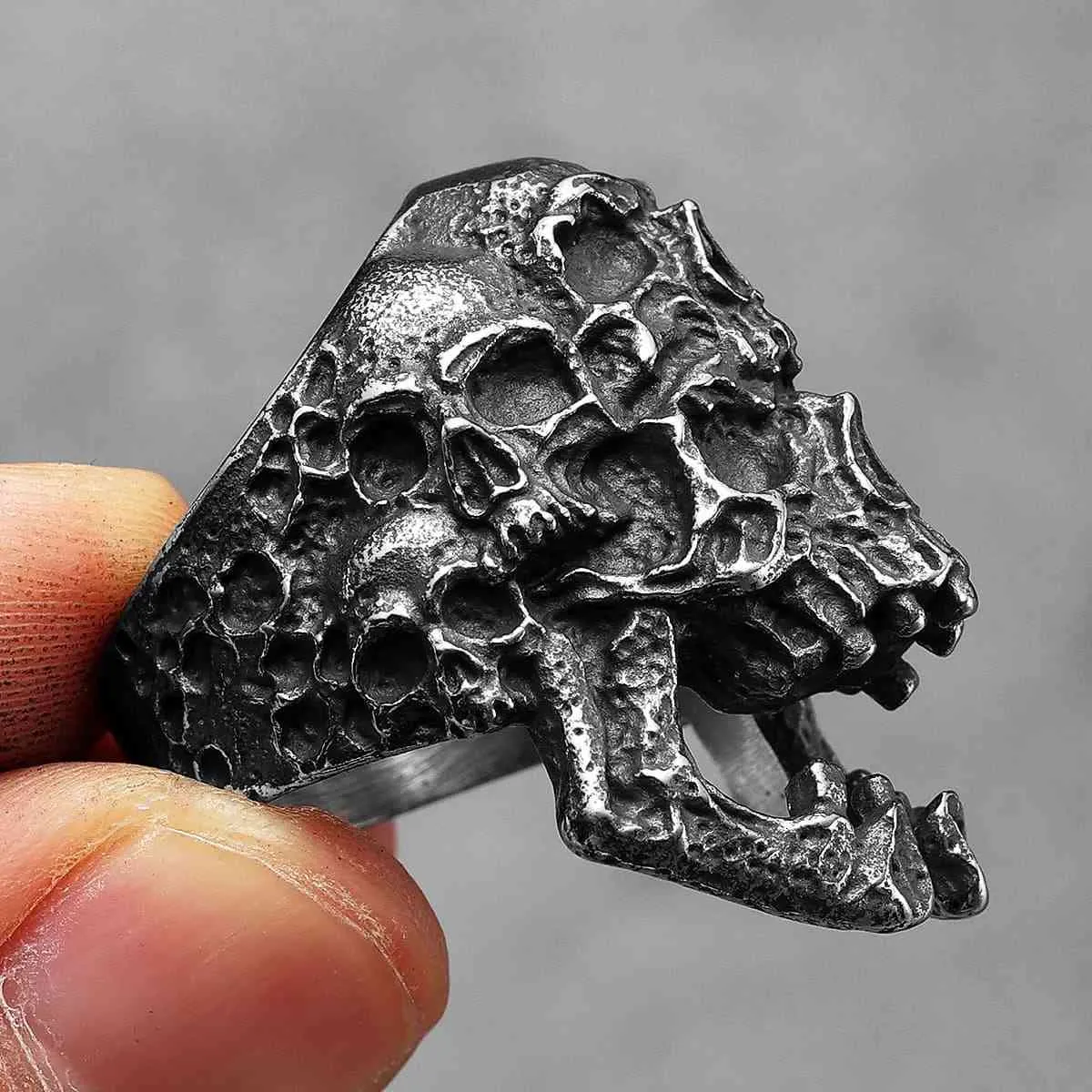 Multi Skull Heads Ring