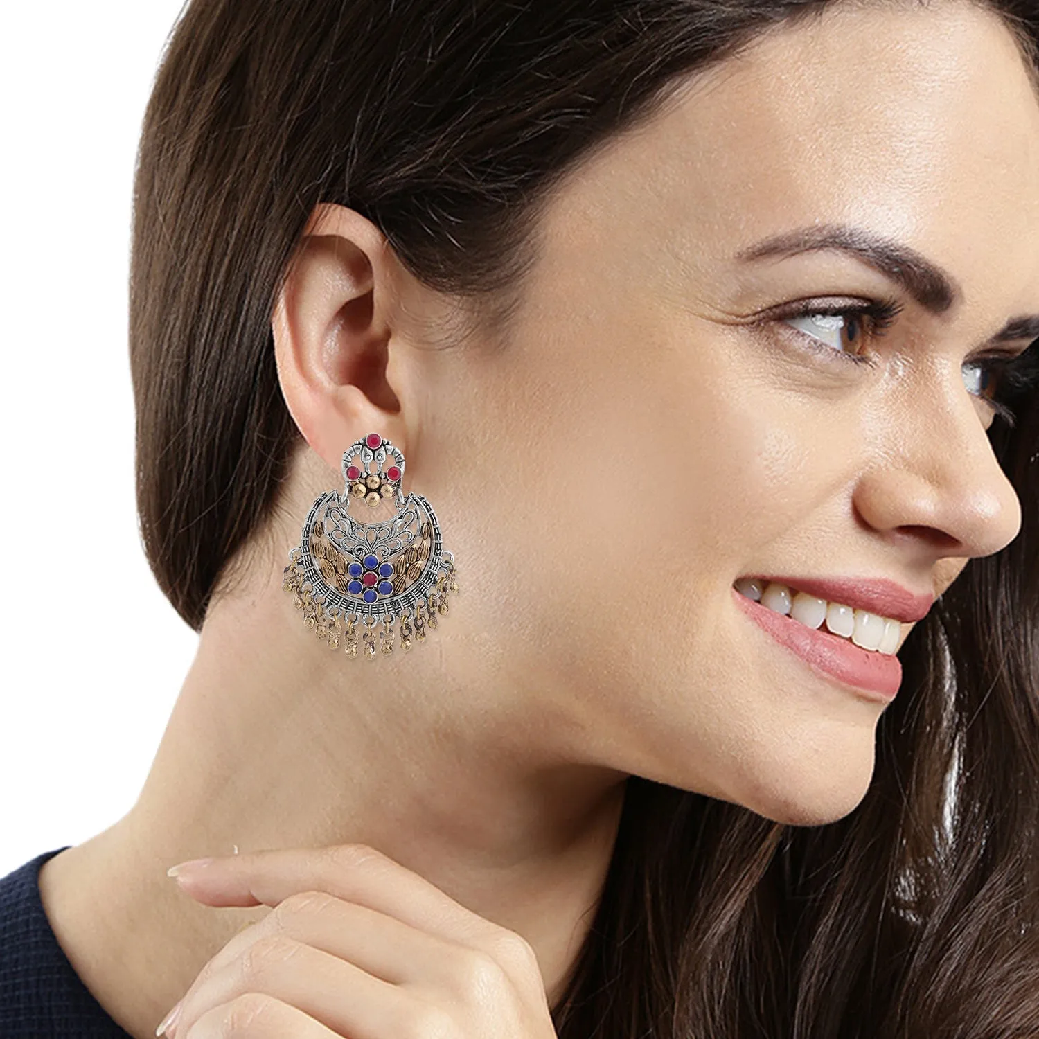 Multicolored Chandbali Earring