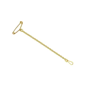 New 9ct Yellow Gold Brooch Safely Chains