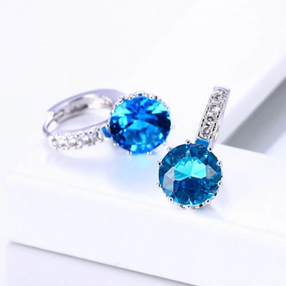 New Fashion Elegant Luxurious Crystal Rhinestone Wedding White Earrings Jewelry Statement Earring
