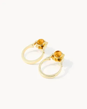 November Birthstone Happiness Classic Ħabbata Earring Set, Gold