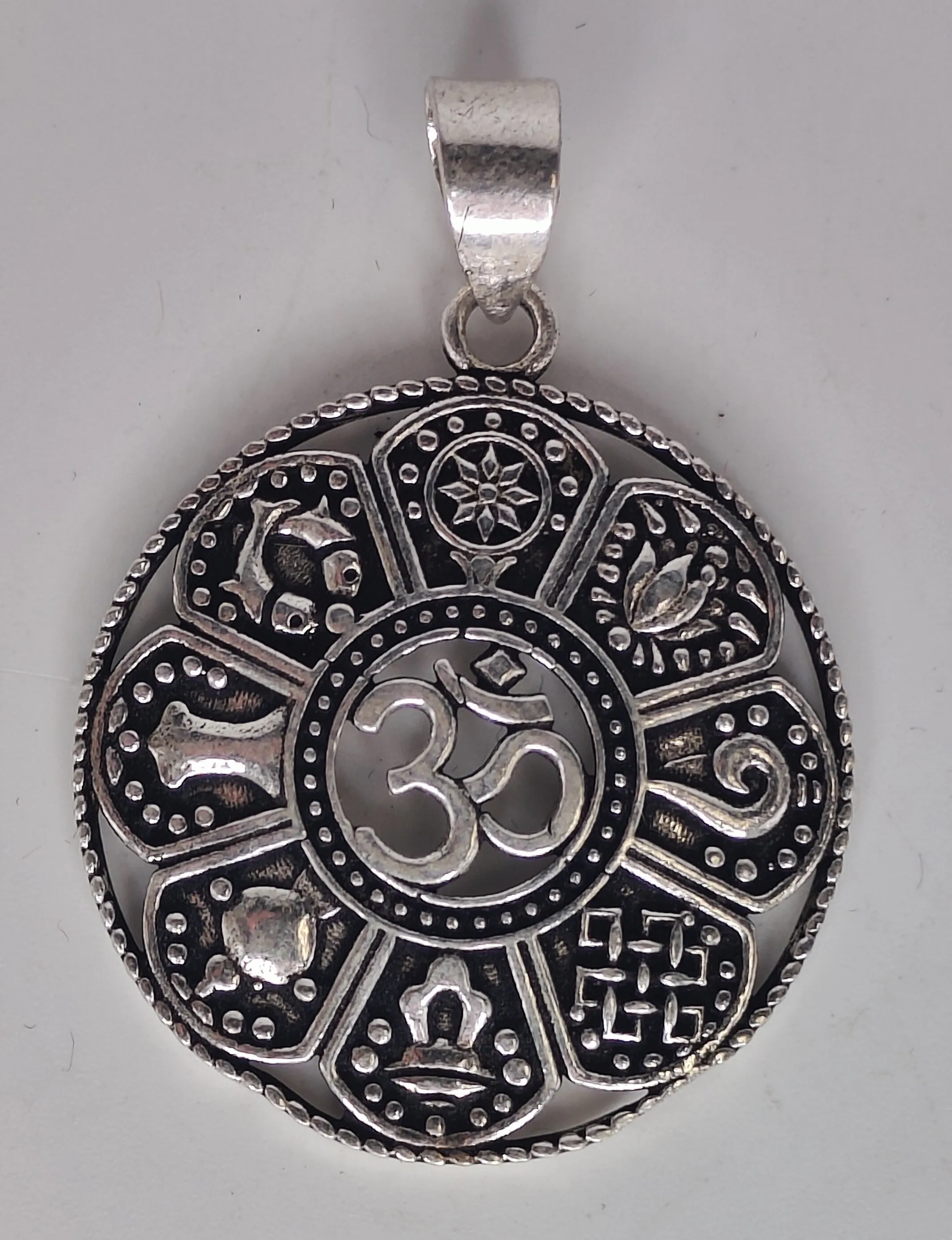 Om Eightfold Path Kala Pendant