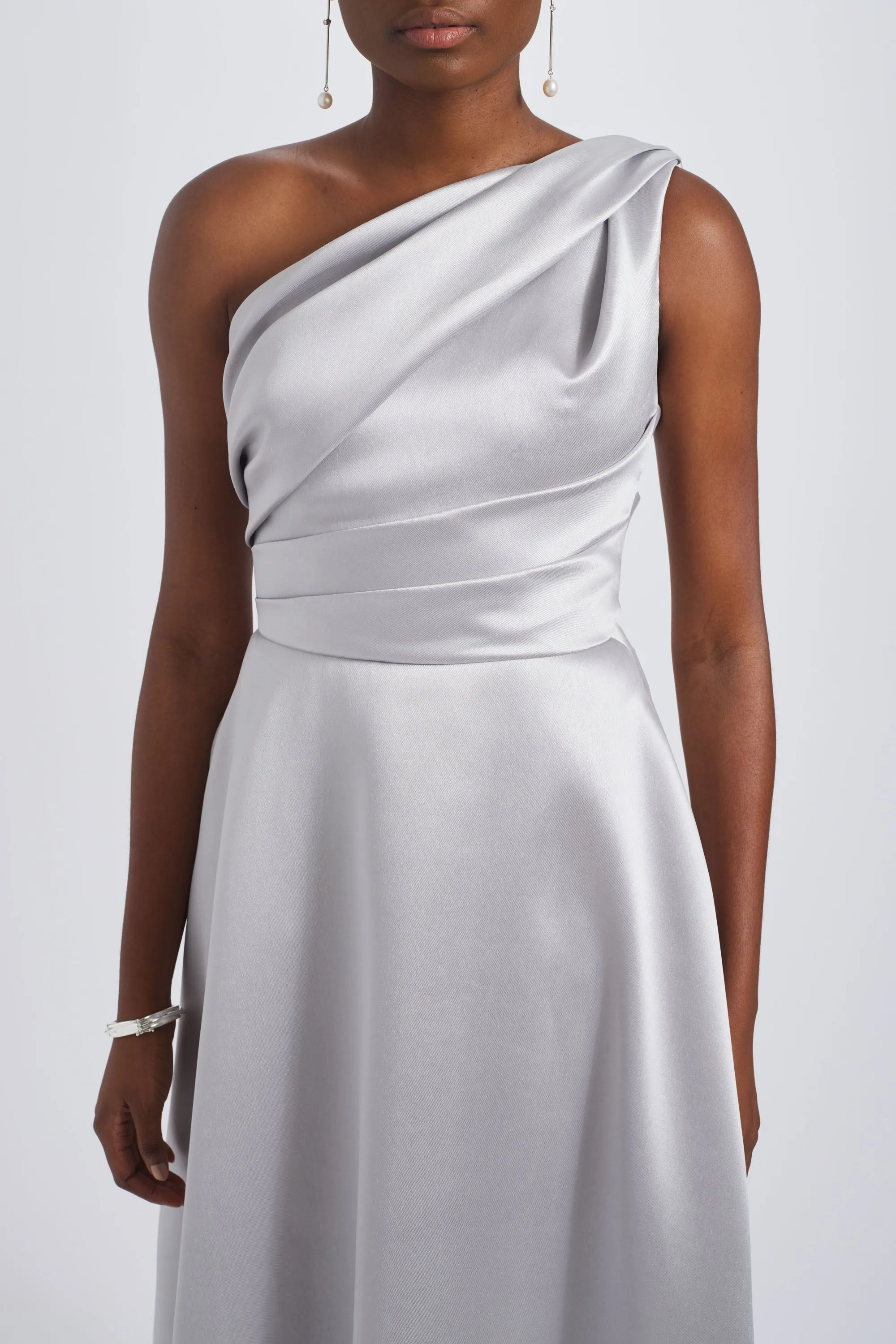 One-Shoulder Mikado Gown
