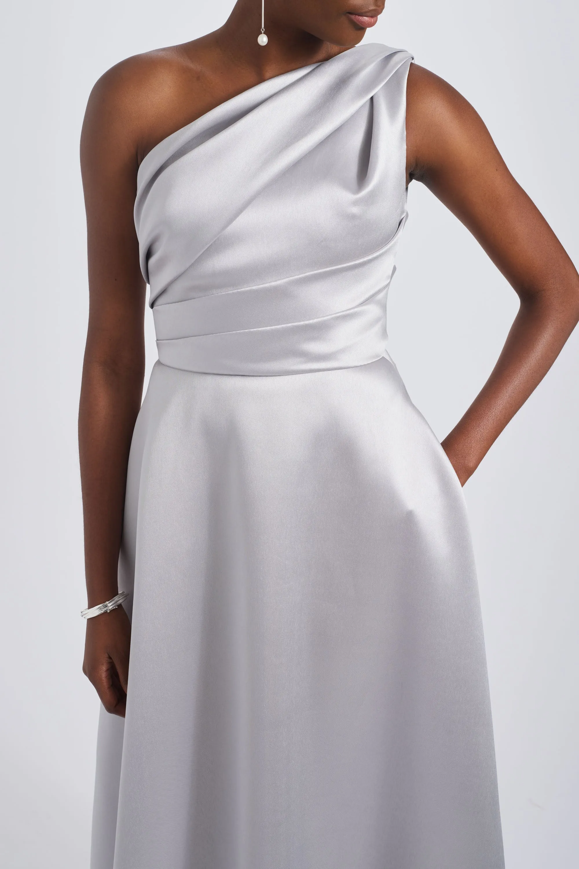 One-Shoulder Mikado Gown
