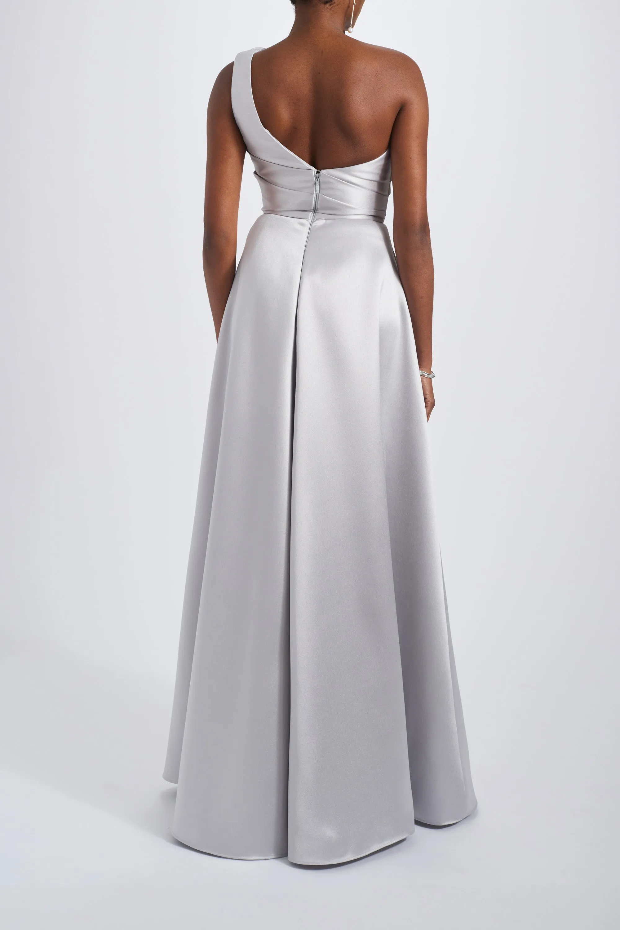 One-Shoulder Mikado Gown