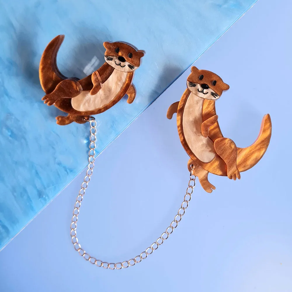 Otter Collar Clip Brooch by Cherryloco Jewellery