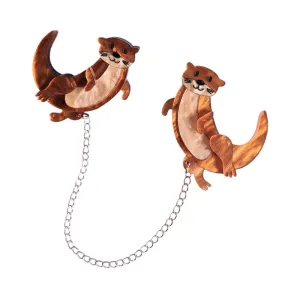 Otter Collar Clip Brooch by Cherryloco Jewellery