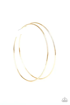 Paparazzi Earring ~ Extra Extra - Gold