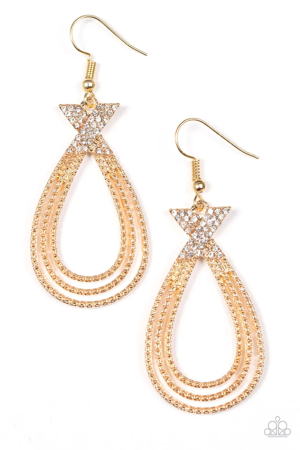 Paparazzi Earring ~ Fair FAME - Gold