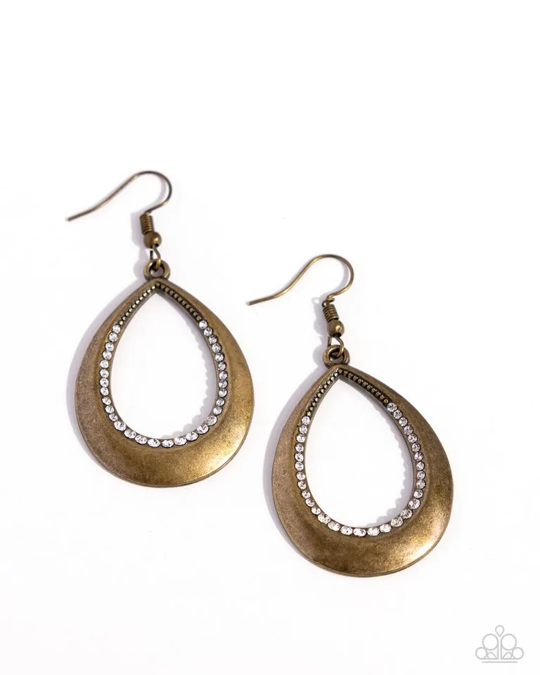 Paparazzi Earring ~ Inner Iridescence - Brass