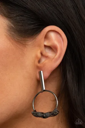 Paparazzi Earring ~ Set Into Motion - Black