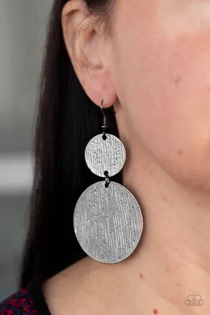 Paparazzi Earring ~ Status CYMBAL - Black