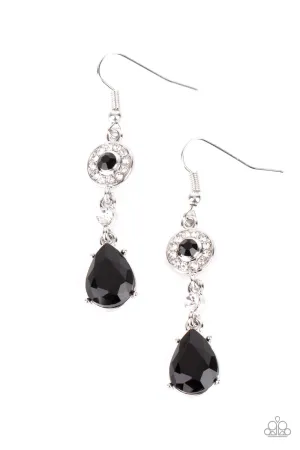 Paparazzi Graceful Glimmer Black Fishhook Earrings