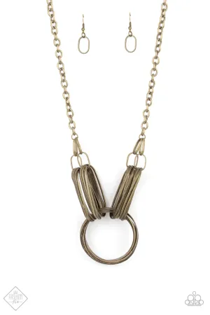 Paparazzi Lip Sync Links -Brass Necklace
