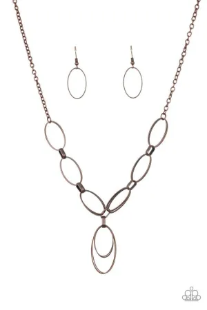 Paparazzi Necklace ~ All OVAL Town - Copper