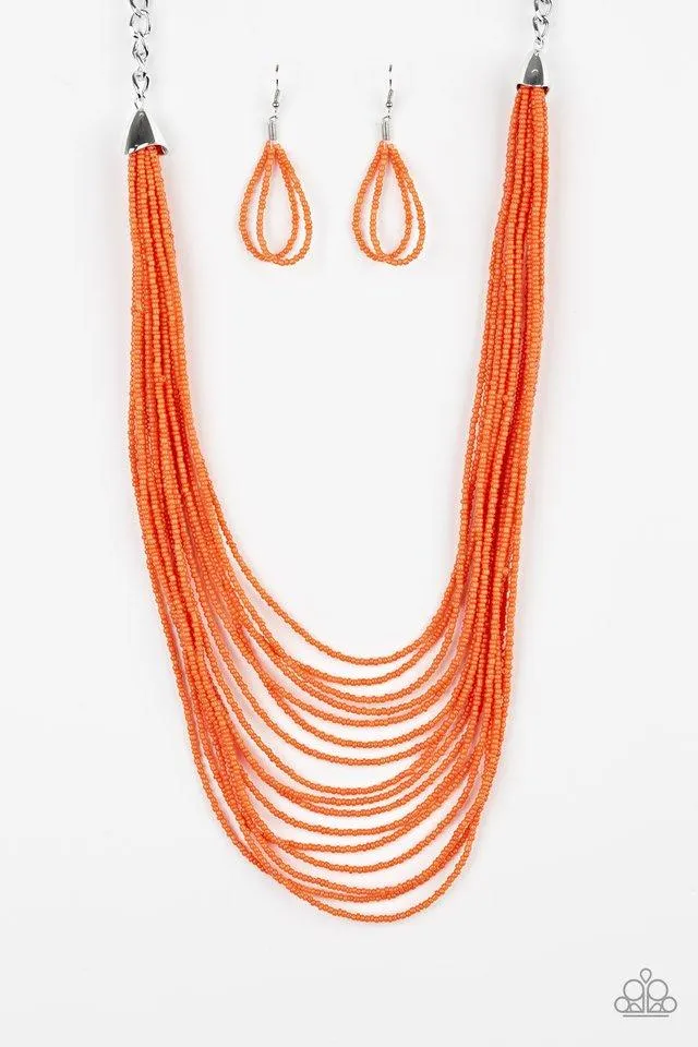 Paparazzi Necklace ~ Peacefully Pacific - Orange