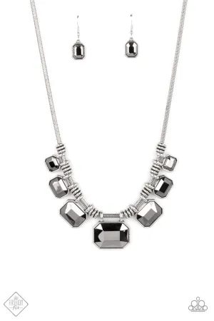 Paparazzi Urban Extravagance Silver Short Necklace - Fashion Fix Magnificent Musings March 2021
