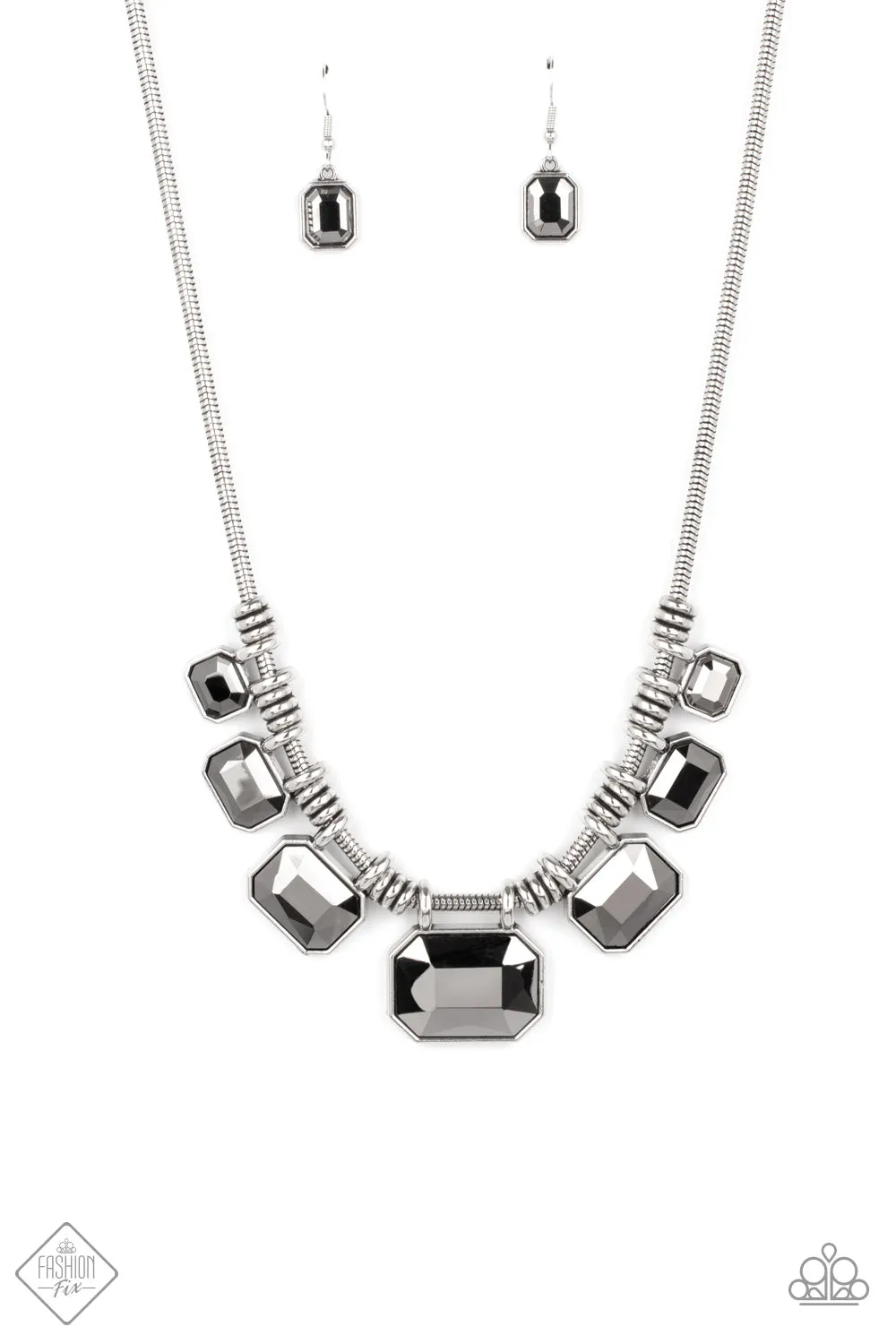 Paparazzi Urban Extravagance Silver Short Necklace - Fashion Fix Magnificent Musings March 2021