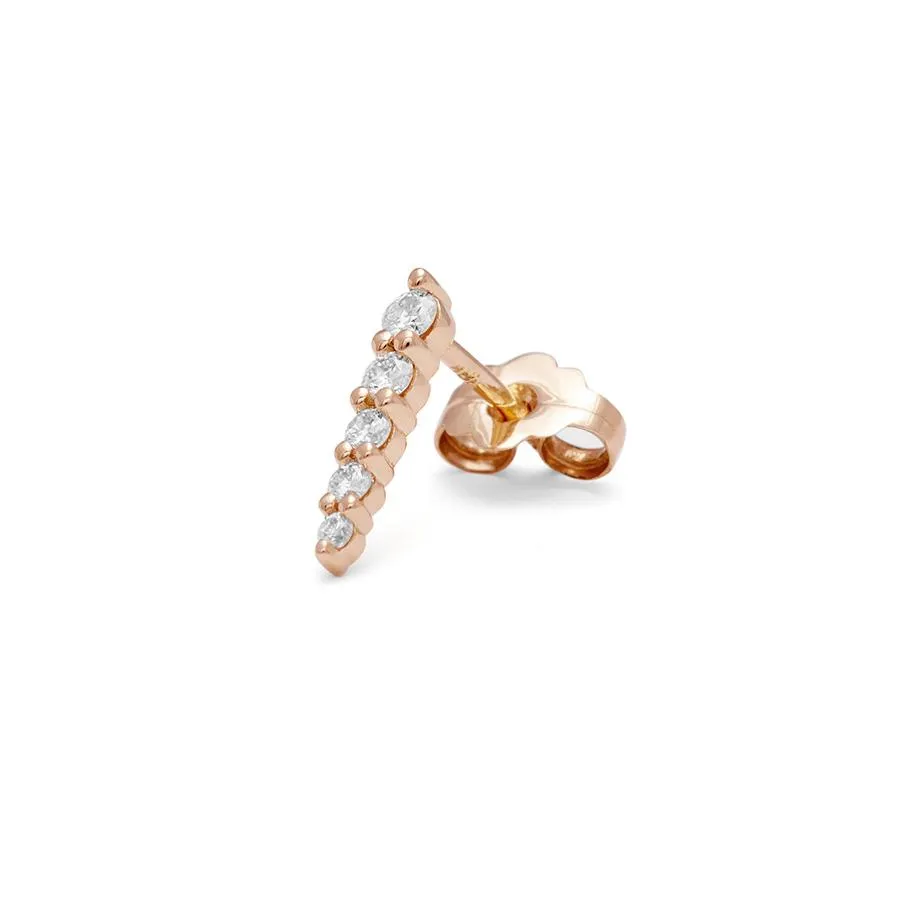 Pavé Pointe Stud Earring (Medium) - 14k Gold & White Diamonds