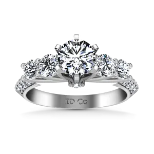 Pave Engagement Ring Regal 14K White Gold