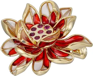 Pearl Rhinestone Flower Brooches for Women Metal Flower Brooch Pin Flower Jewelry Dress Accessories for Mom Wife