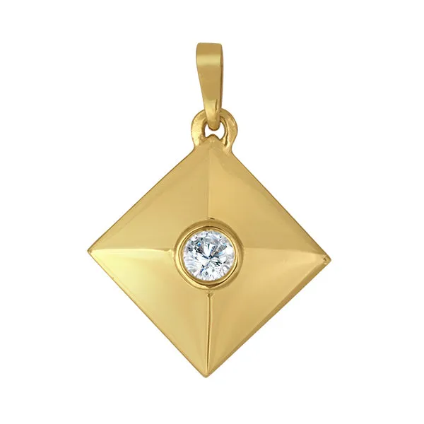 Petite Diamond Pyramid 18k Gold Pendant