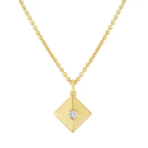 Petite Diamond Pyramid 18k Gold Pendant