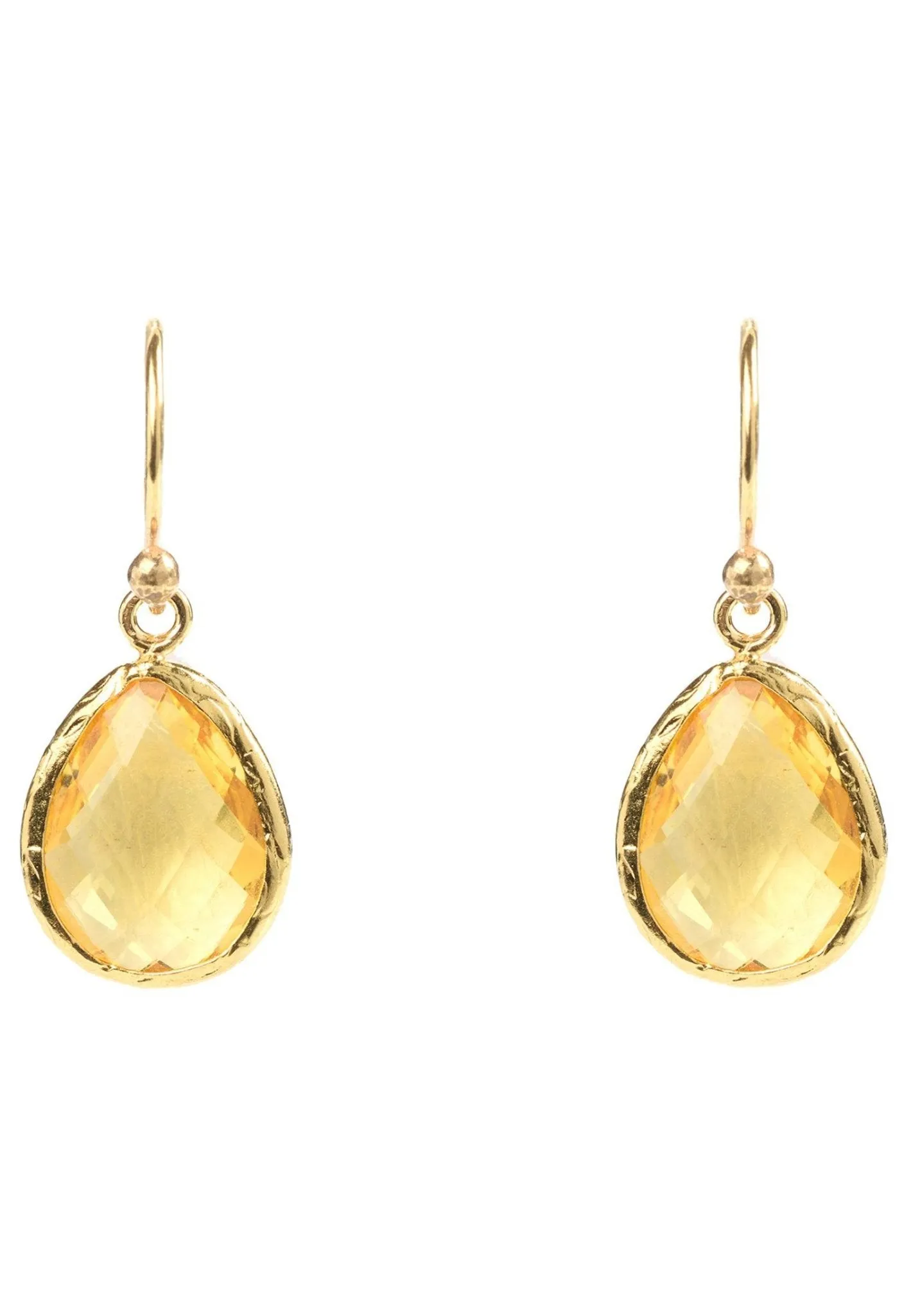 Petite Drop Earrings in Citrine and Gold
