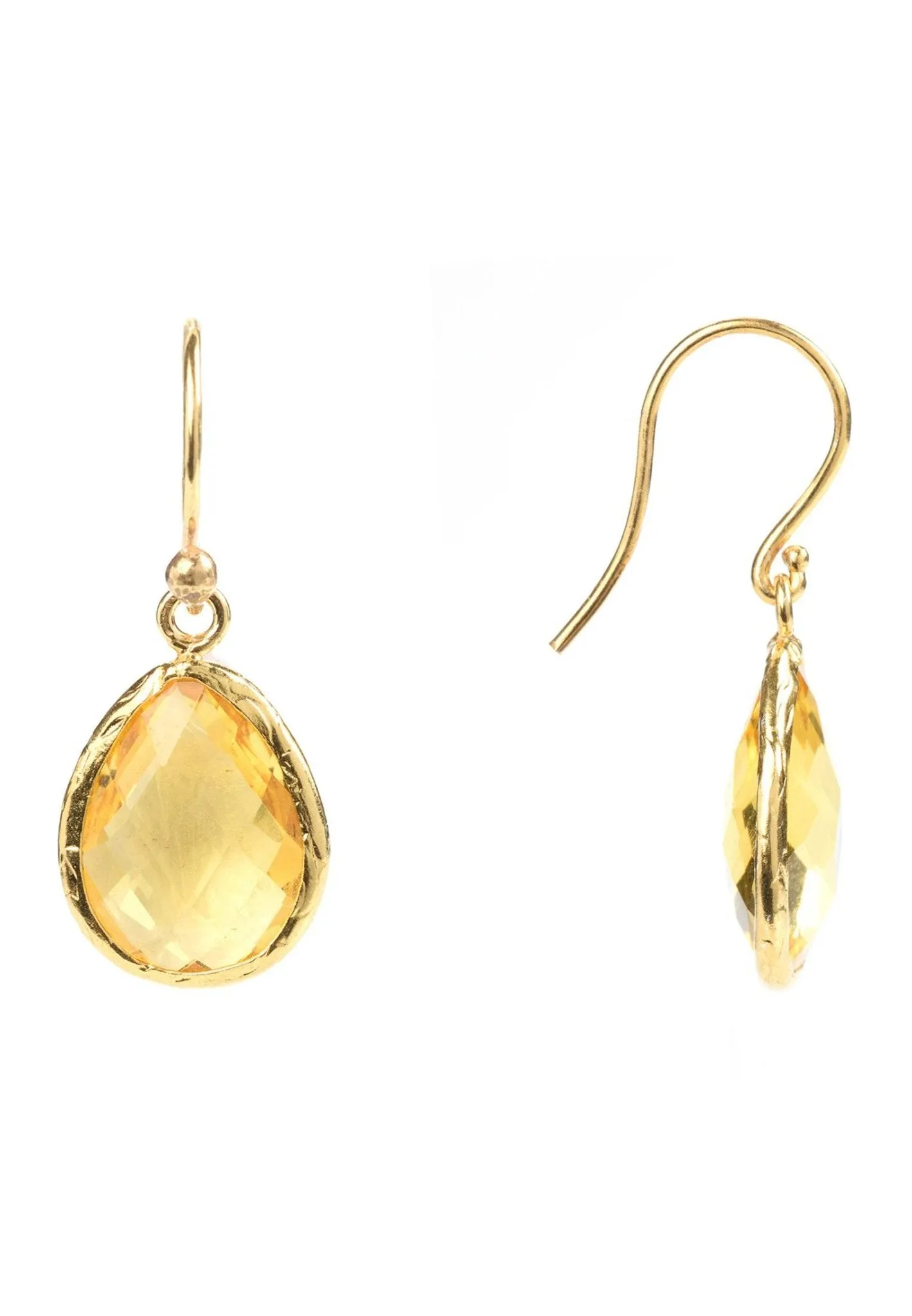 Petite Drop Earrings in Citrine and Gold
