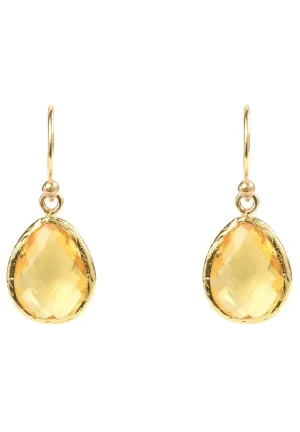 Petite Drop Earrings in Citrine and Gold