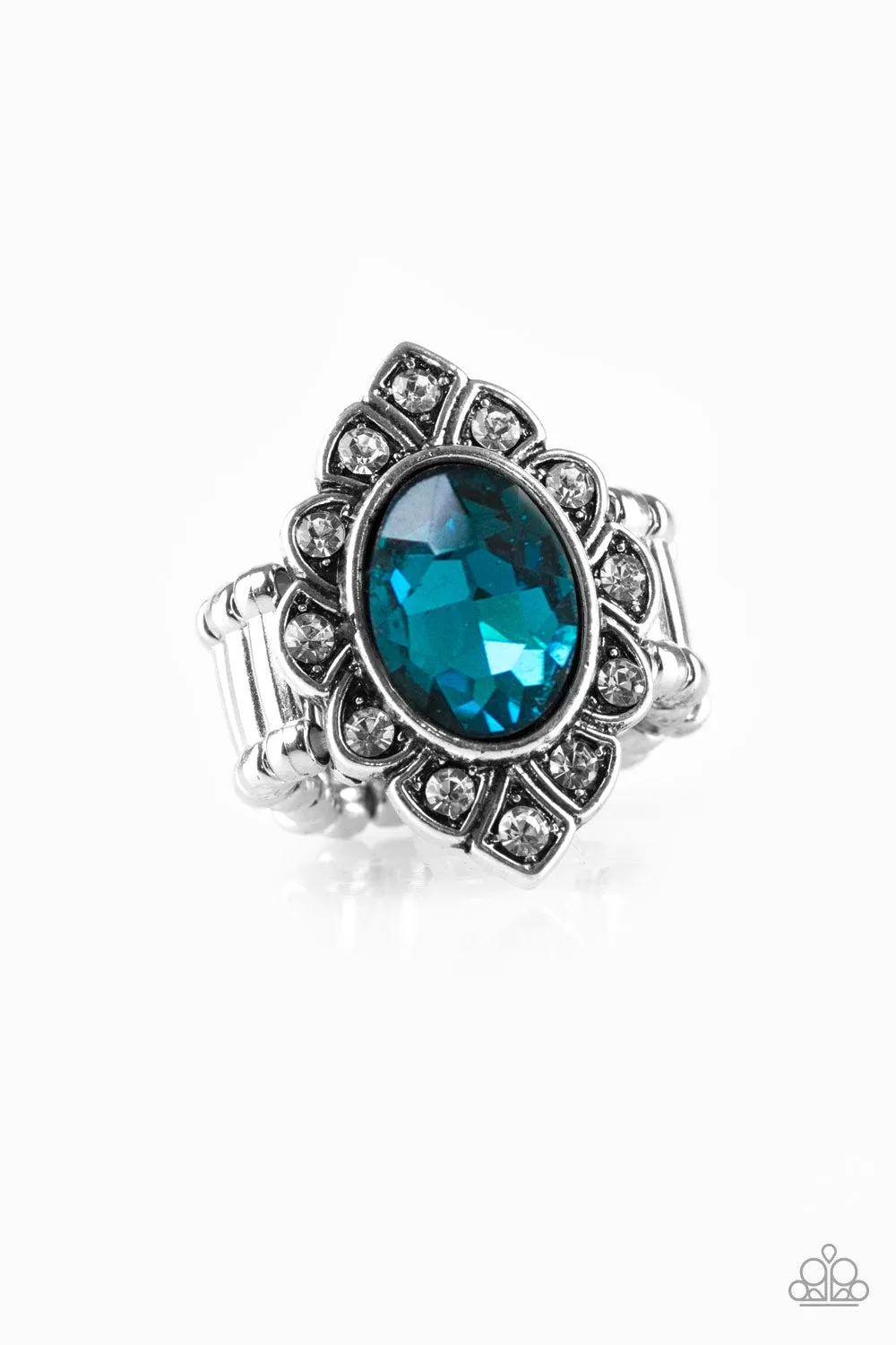 Power Behind The Throne - Blue Paparazzi Ring