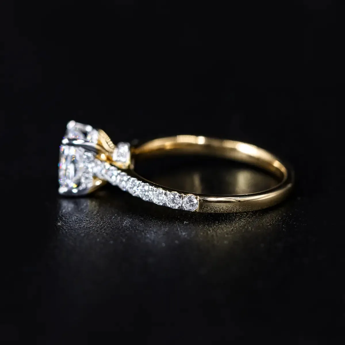 Princess Shape Solitaire With Double Hidden Halo Ring