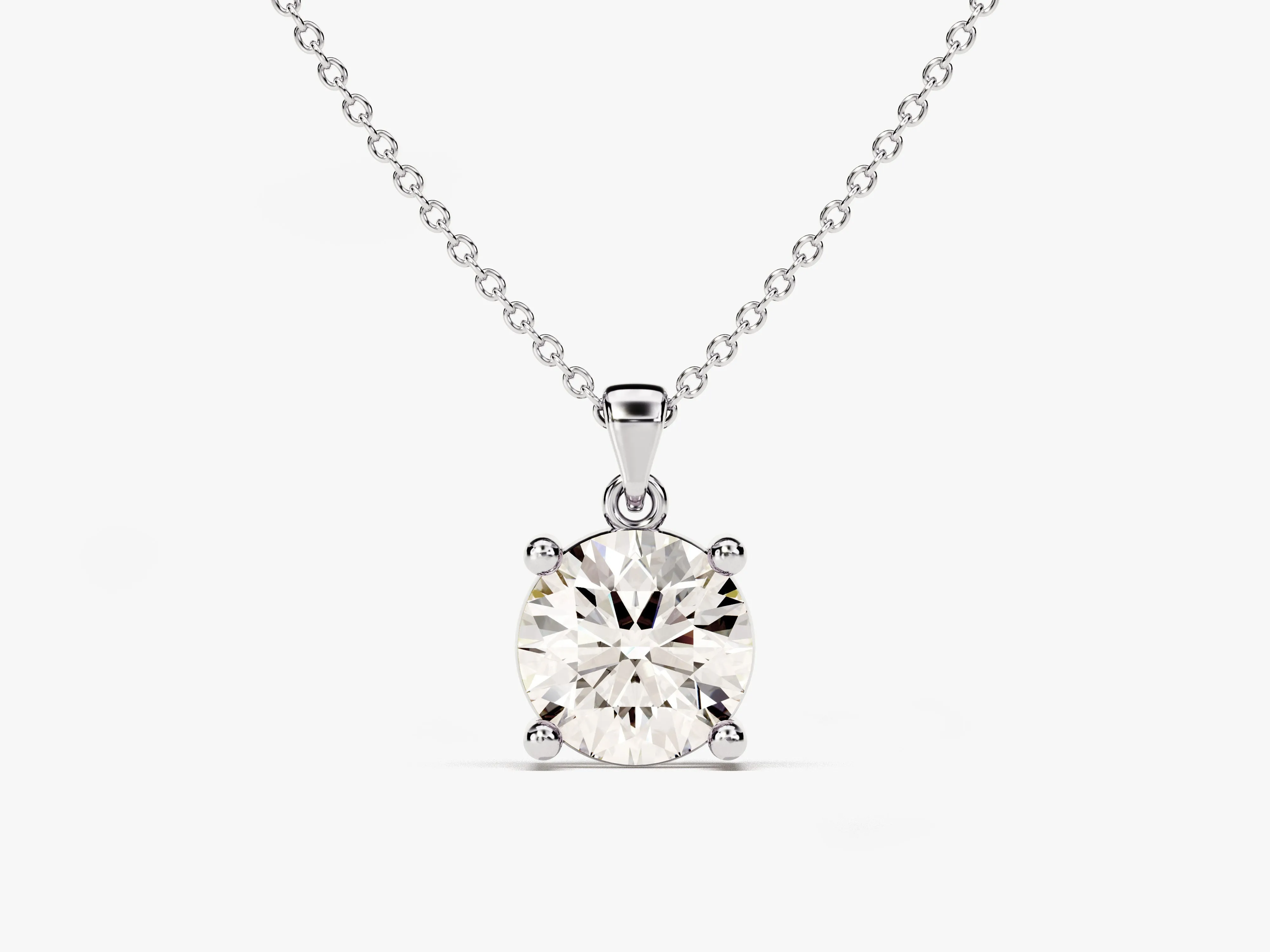 Prong Set Round Cut Lab Grown Diamond Solitaire Pendant (1.00 CT)