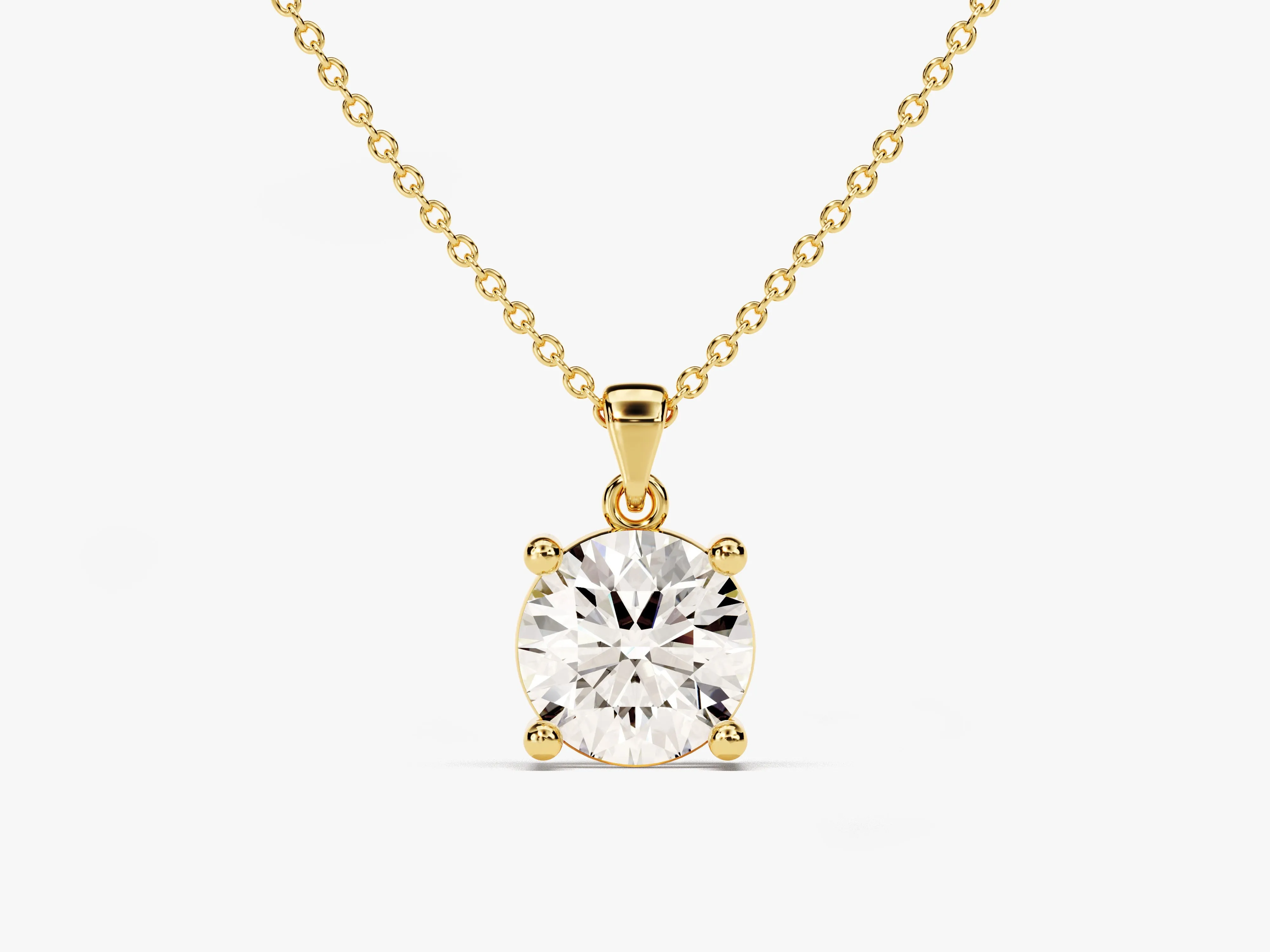 Prong Set Round Cut Lab Grown Diamond Solitaire Pendant (1.00 CT)