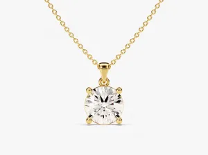 Prong Set Round Cut Lab Grown Diamond Solitaire Pendant (1.00 CT)