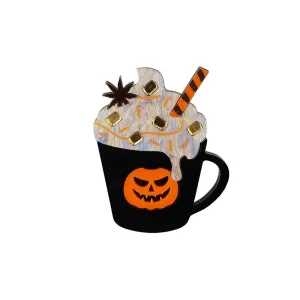 Pumpkin Spiced Latte Brooch by Cherryloco