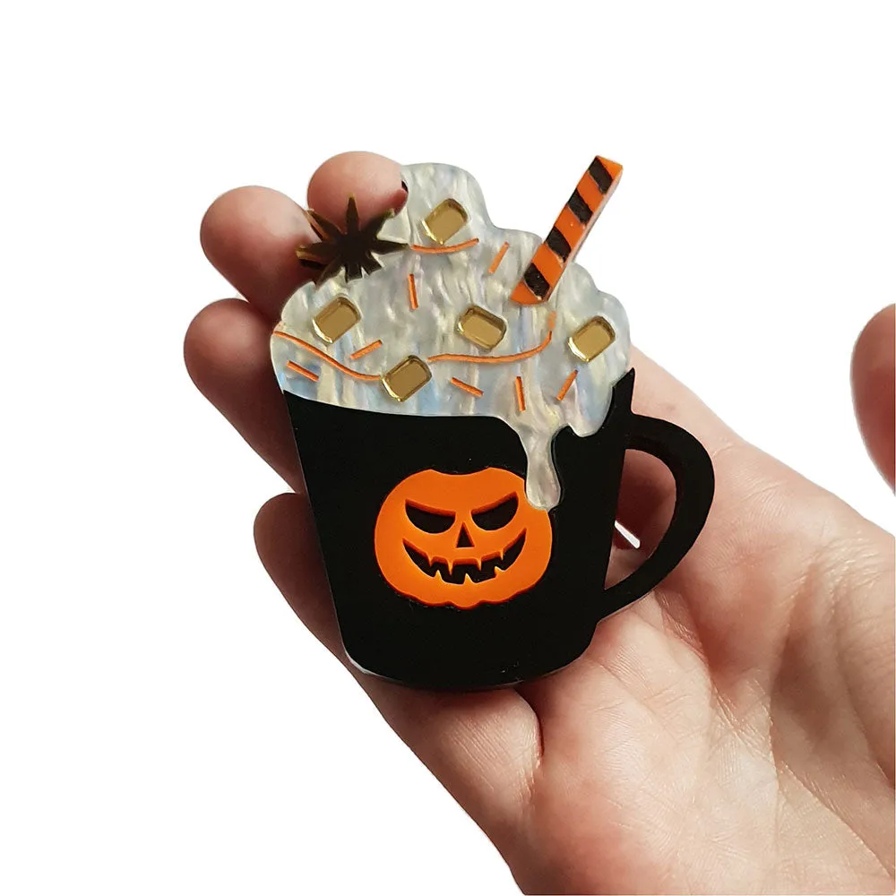 Pumpkin Spiced Latte Brooch by Cherryloco