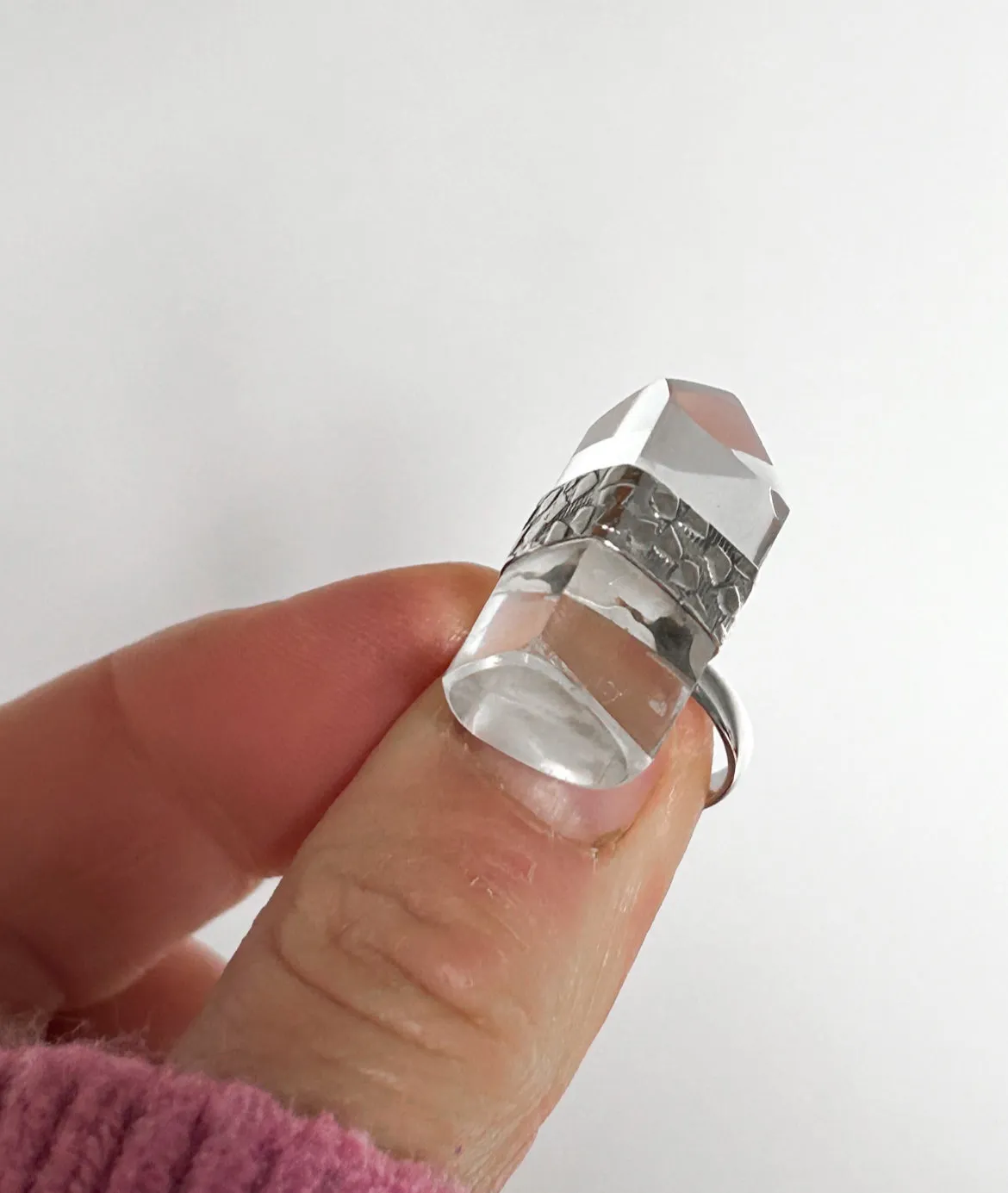 Quartz Point Ring - size P