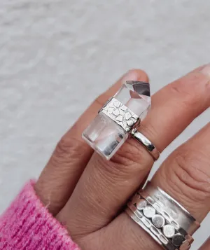 Quartz Point Ring - size P