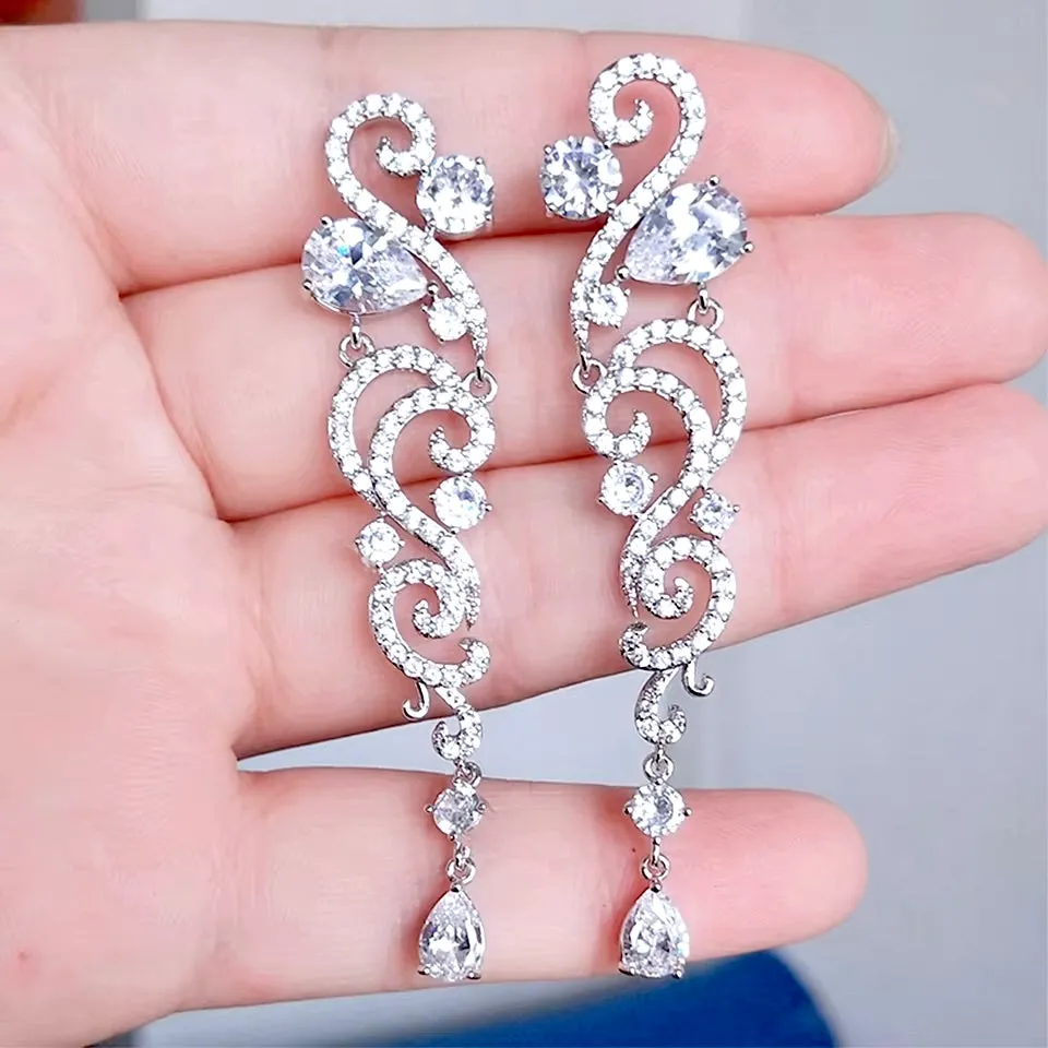 "Addy" - Cubic Zirconia Bridal Earrings
