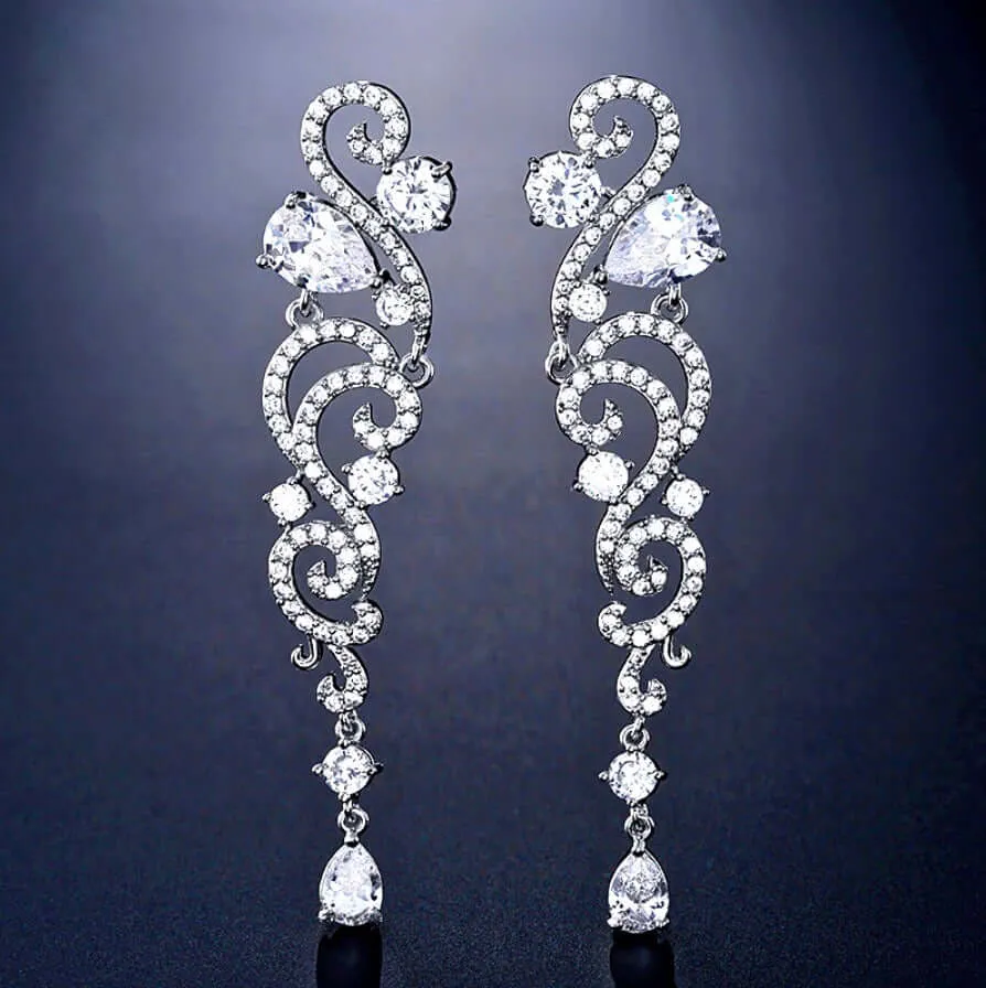 "Addy" - Cubic Zirconia Bridal Earrings