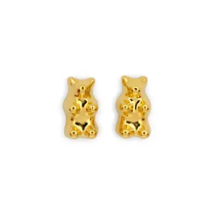Real Size Gummy Bear Studs In Gold