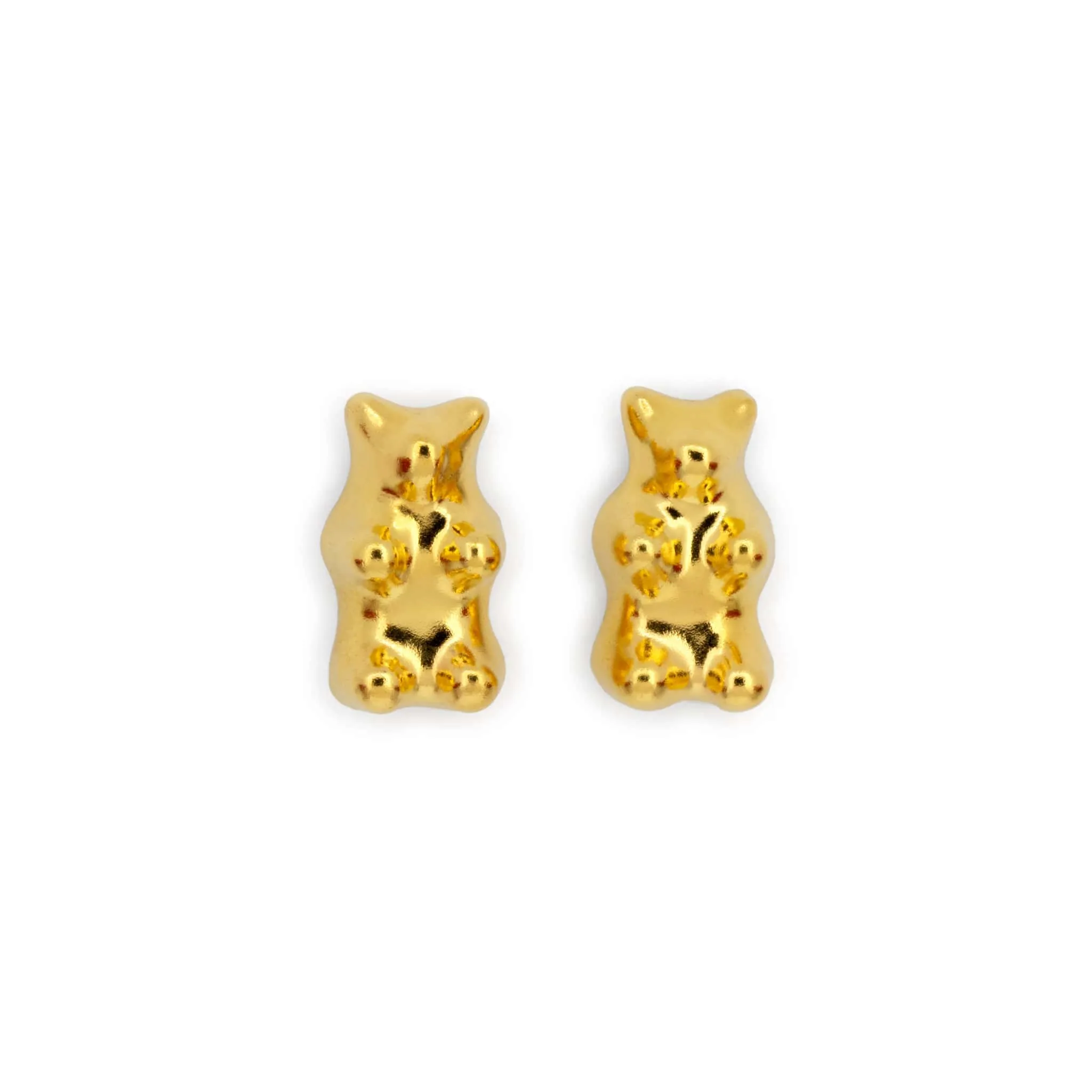 Real Size Gummy Bear Studs In Gold