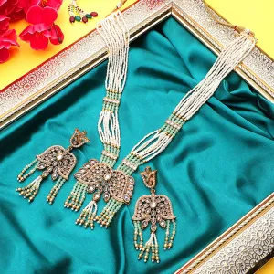 Red Indian Kundan Long Necklace Set