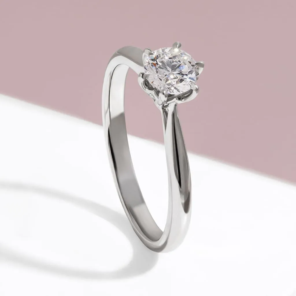REGAL 0.50ct | Round Solitaire Natural Diamond Set in Platinum