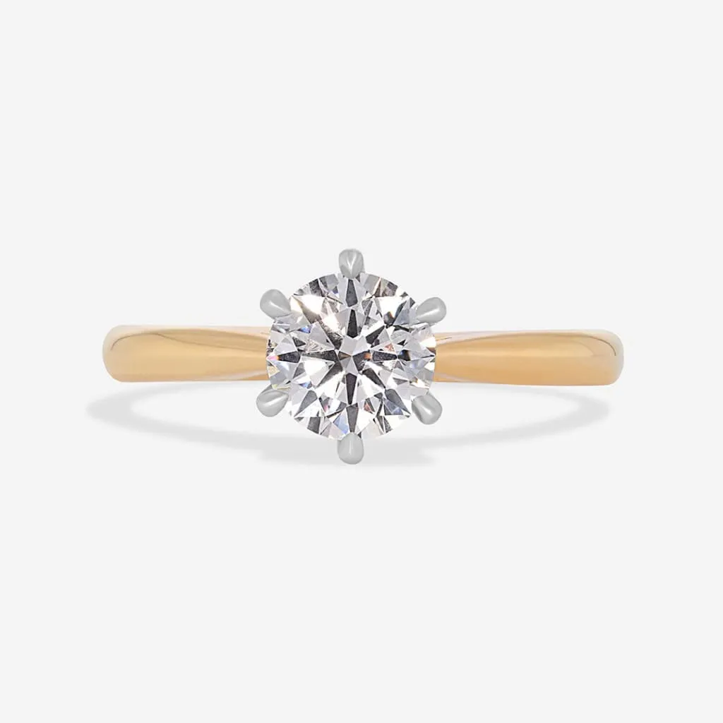 REGAL 0.71ct | Round Solitaire Natural Diamond Set in 18ct Gold