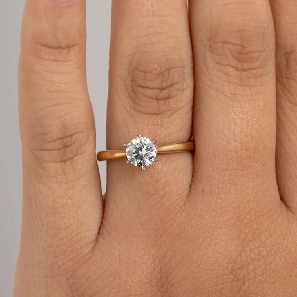 REGAL 0.71ct | Round Solitaire Natural Diamond Set in 18ct Gold
