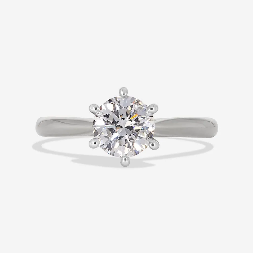 REGAL 0.90ct | Round Solitaire Set in Platinum